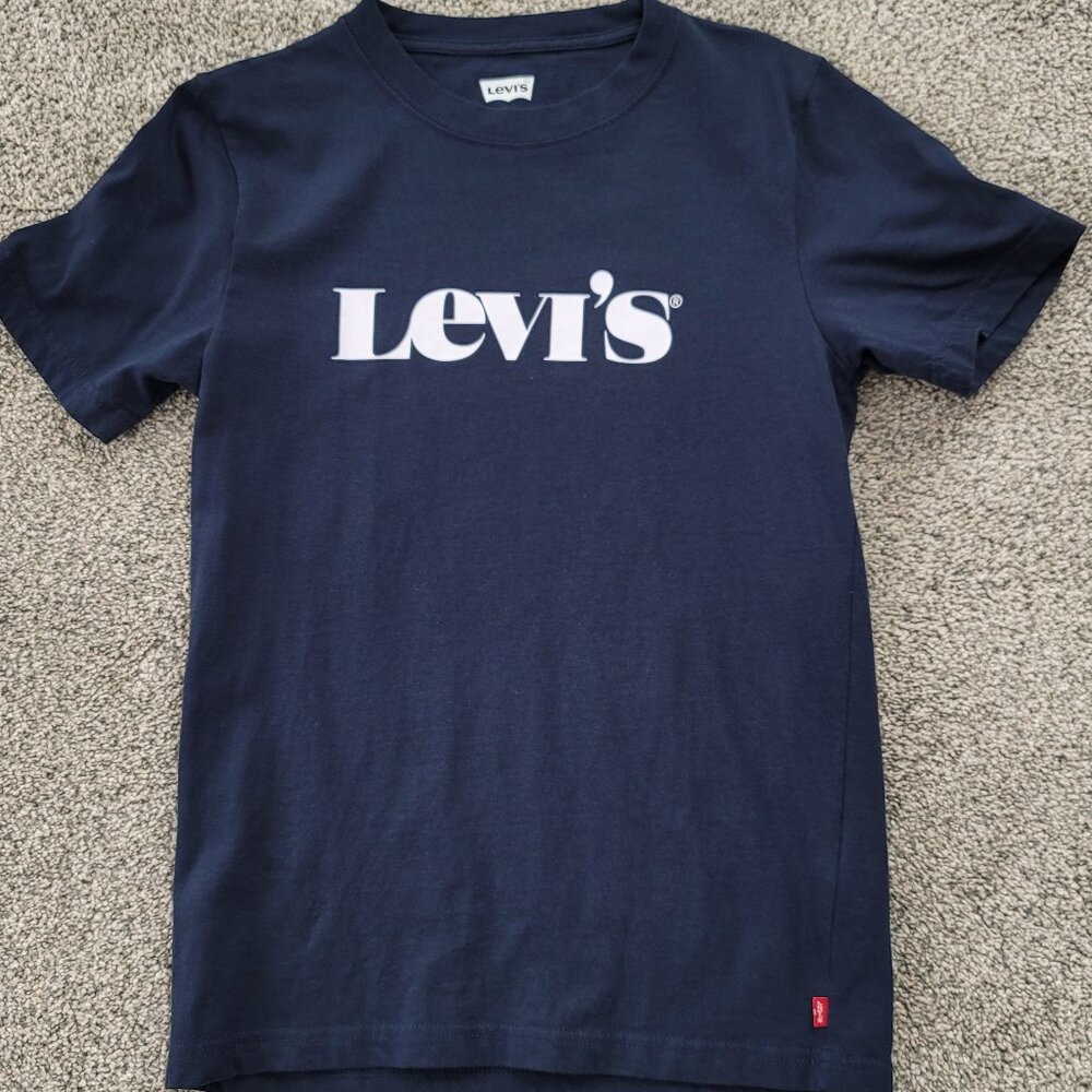 LEVI’S UNISEX NAVY YOUTH T-SHIRT SIZE LARGE  12-13 YRS (PRE-OWNED)